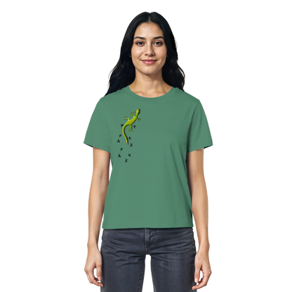 Kletternder Gecko mit Spuren - Ladies Organic Shirt