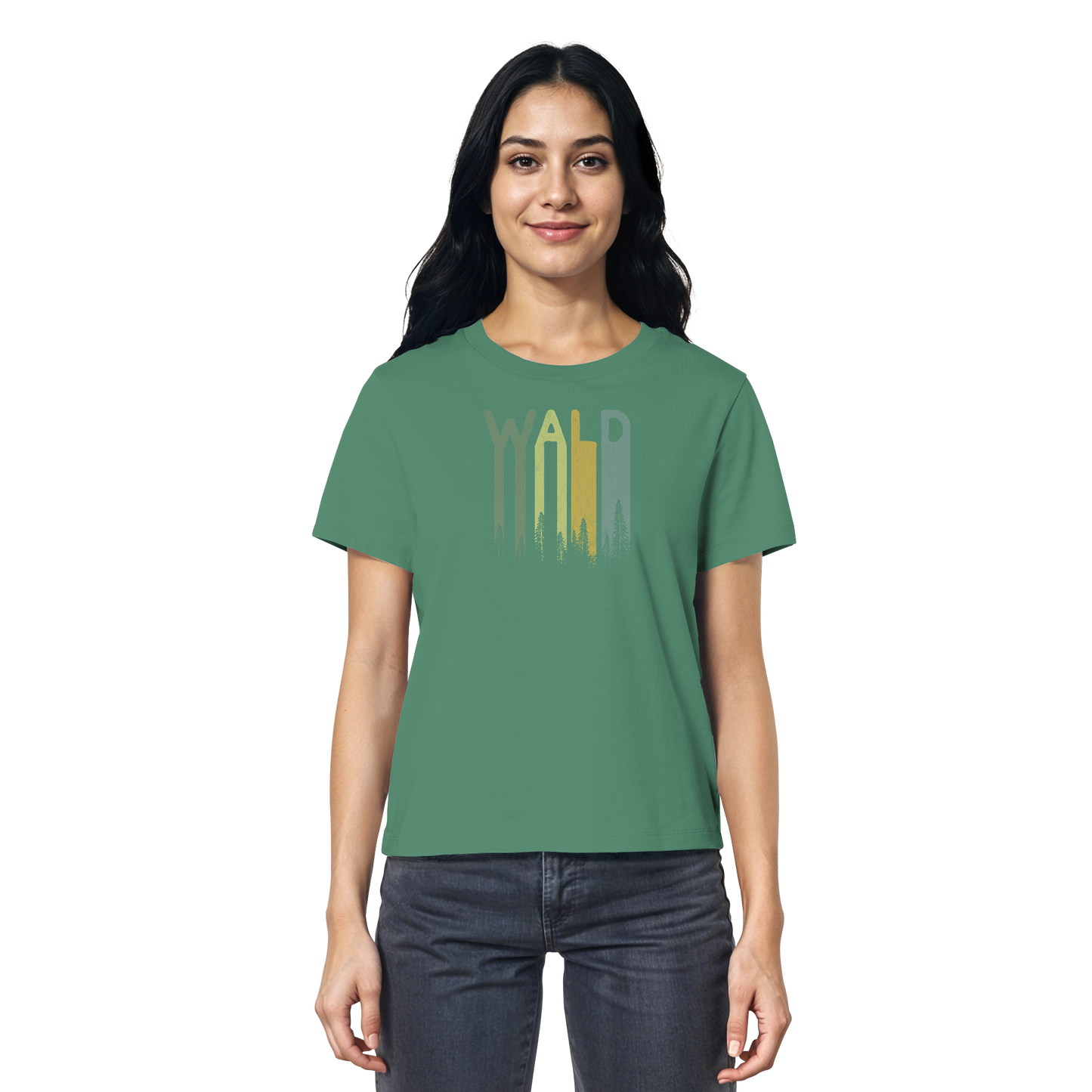 Wald Retro Forst Schriftzug - Ladies Organic Shirt
