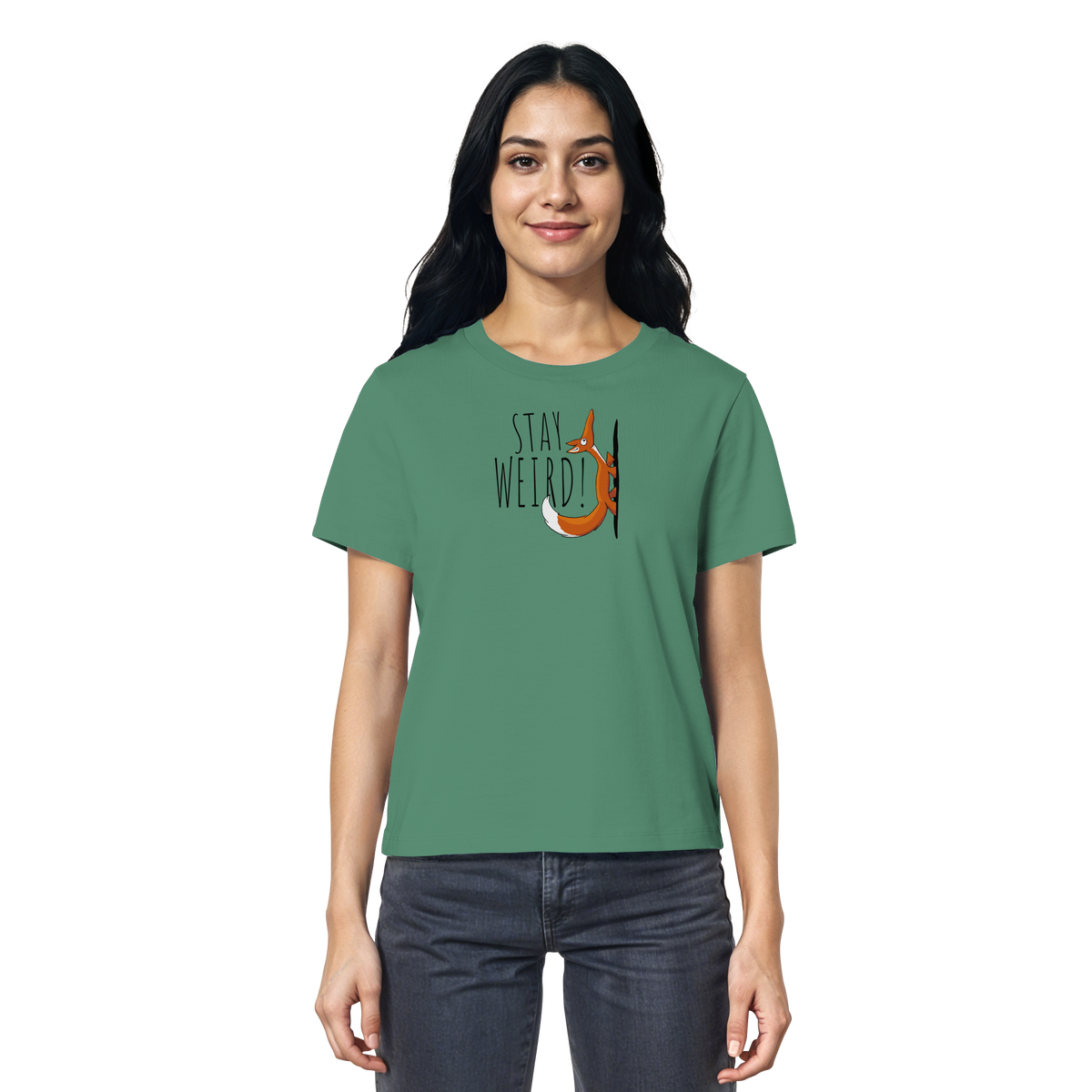 Stay Weird! Schräger Fuchs - Ladies Organic Shirt