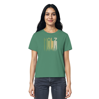 Holz Retro Wald Schriftzug - Ladies Organic Shirt