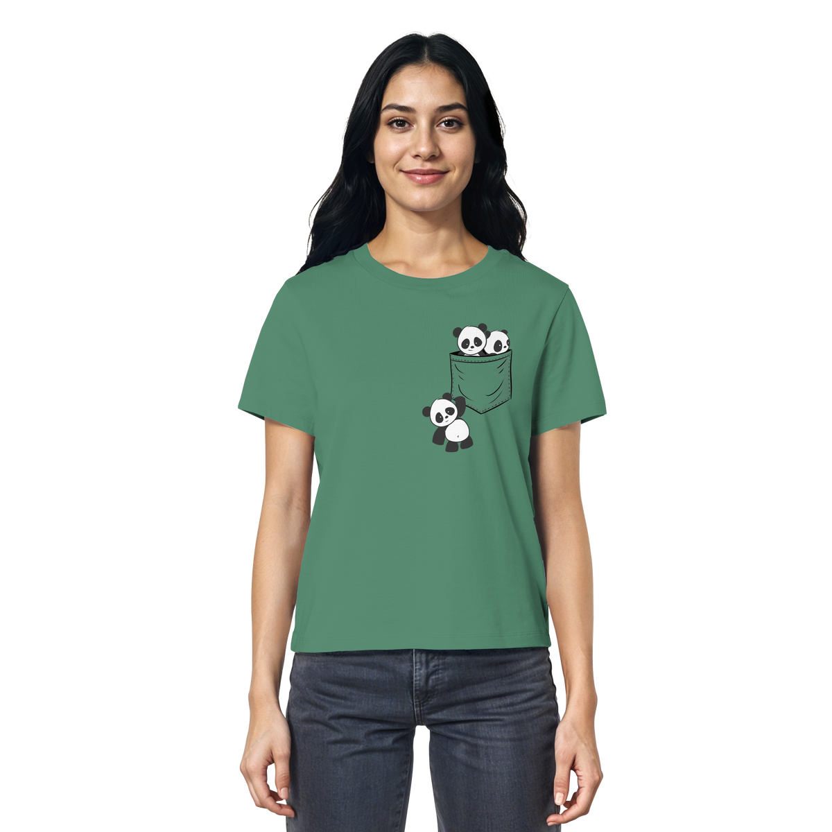 Kawaii Pandas in der Tasche - Ladies Organic Shirt