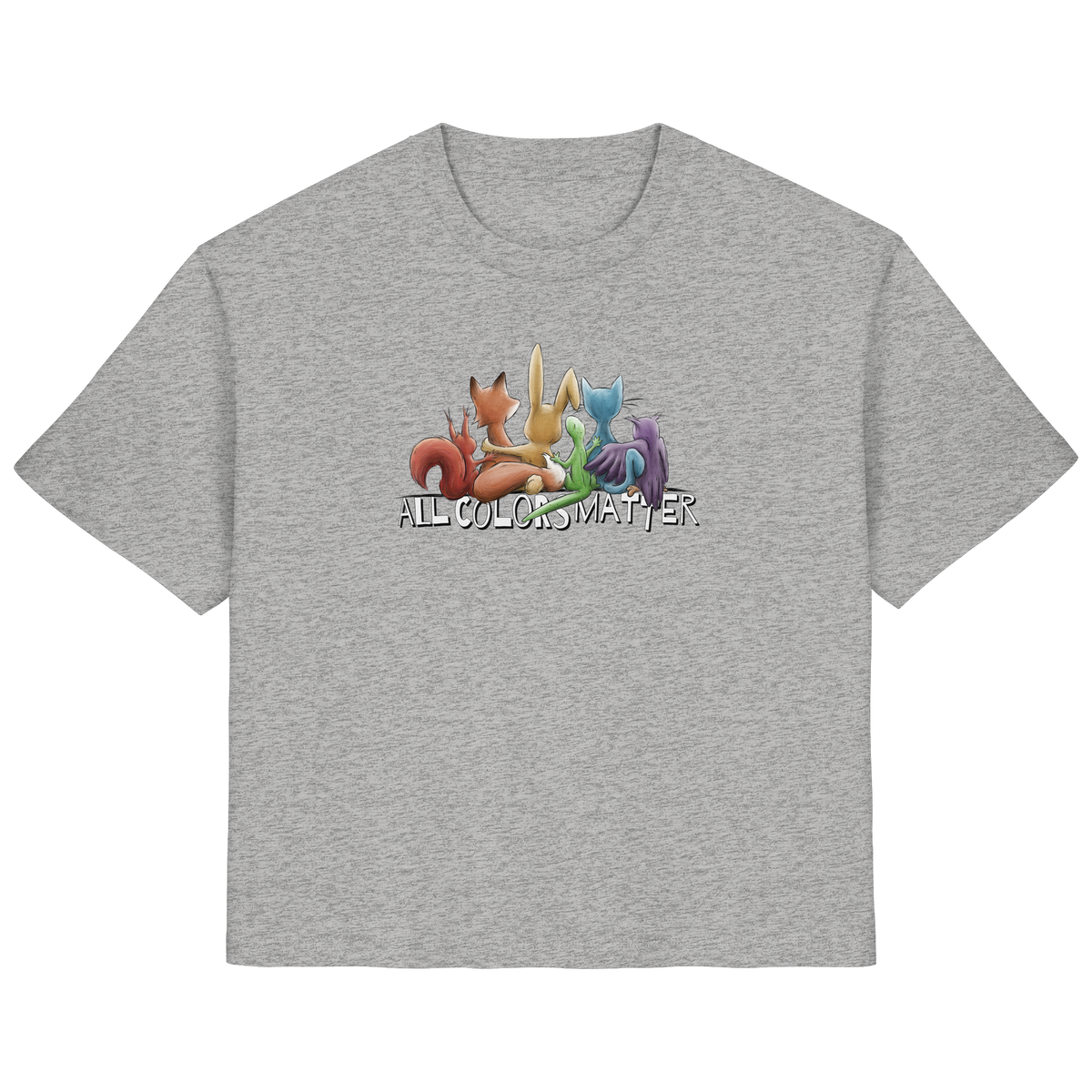 All Colors Matter! Regenbogen Tiere für Vielfalt - Ladies Organic Shirt
