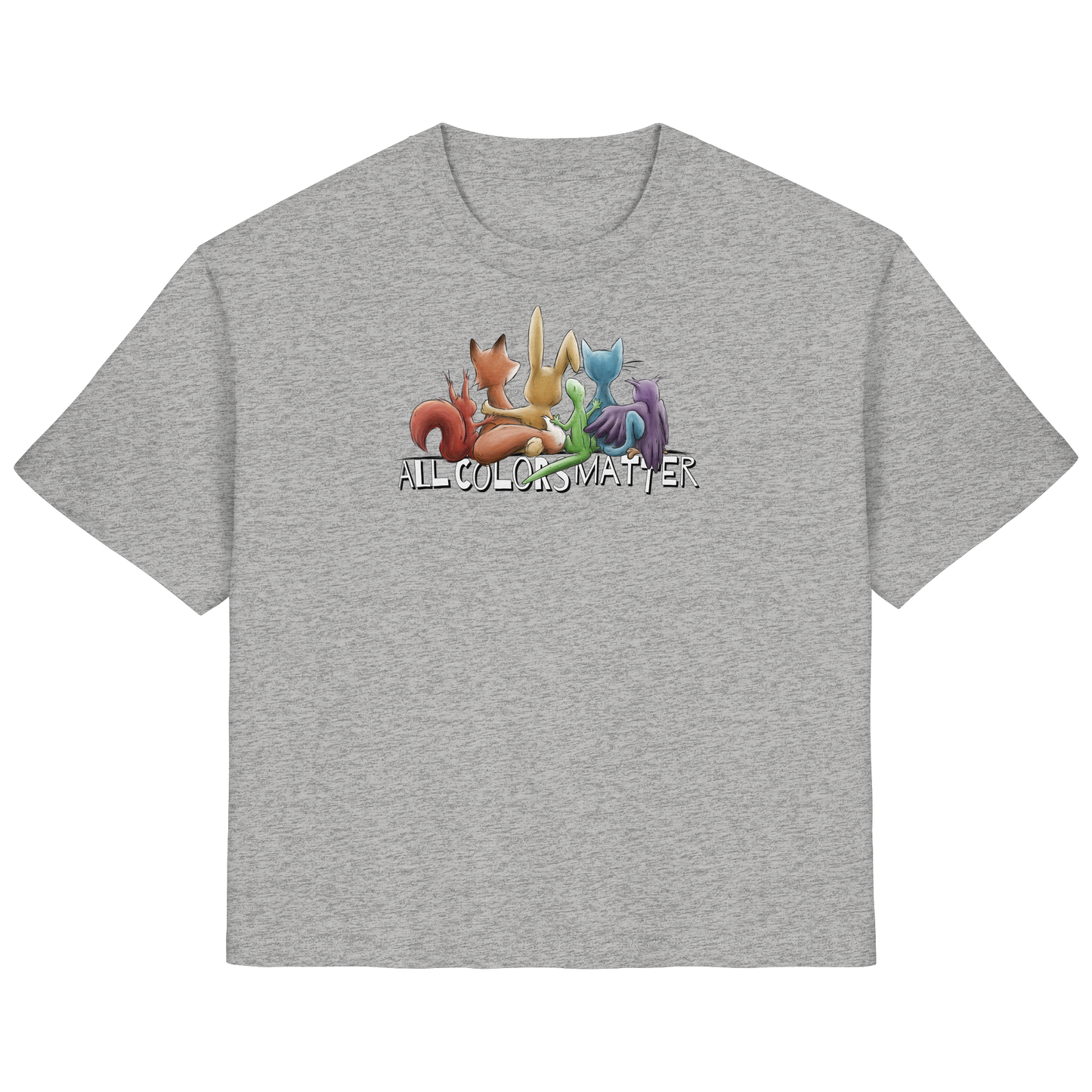 All Colors Matter! Regenbogen Tiere für Vielfalt - Ladies Organic Shirt