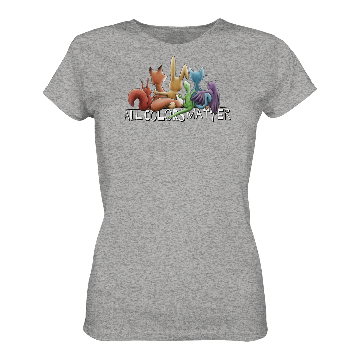 All Colors Matter! Regenbogen Tiere für Vielfalt - Ladies Organic Shirt