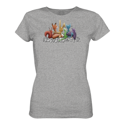 All Colors Matter! Regenbogen Tiere für Vielfalt - Ladies Organic Shirt