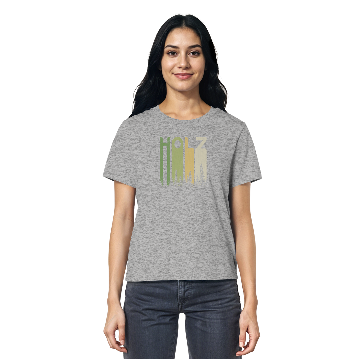 Holz Retro Wald Schriftzug - Ladies Organic Shirt