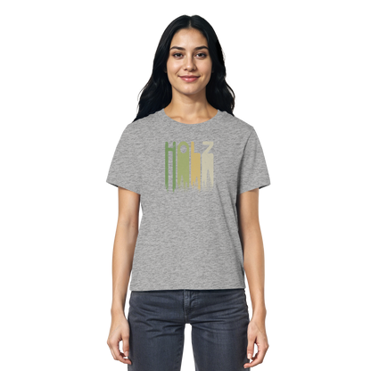 Holz Retro Wald Schriftzug - Ladies Organic Shirt