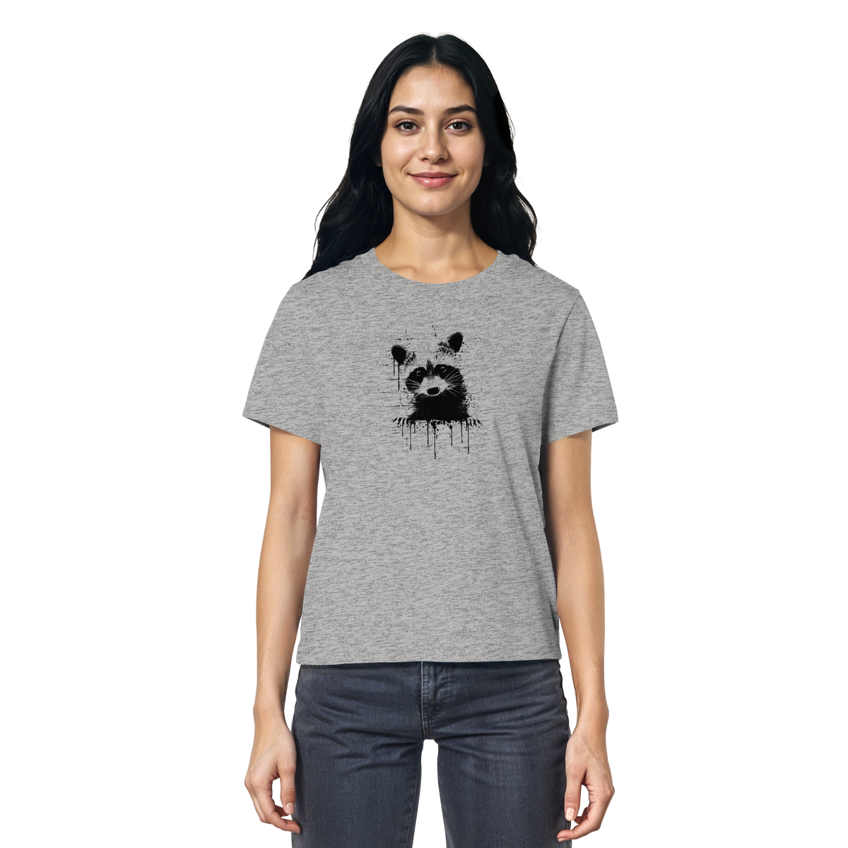 Funky Street Art Waschbär - Ladies Organic Shirt