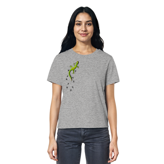 Kletternder Gecko mit Spuren - Ladies Organic Shirt