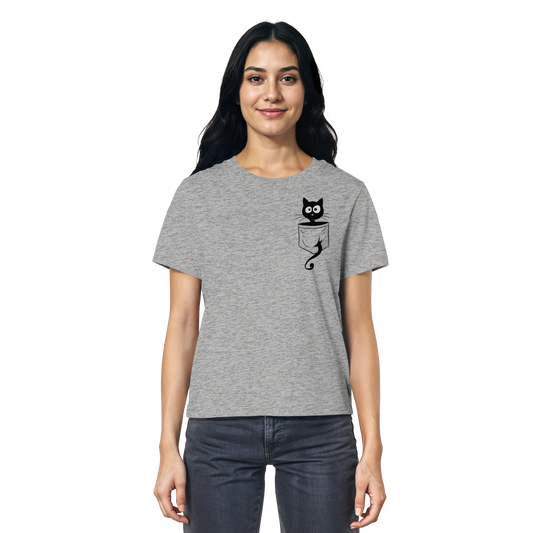 Schwarze Katze in der Tasche - Ladies Organic Shirt