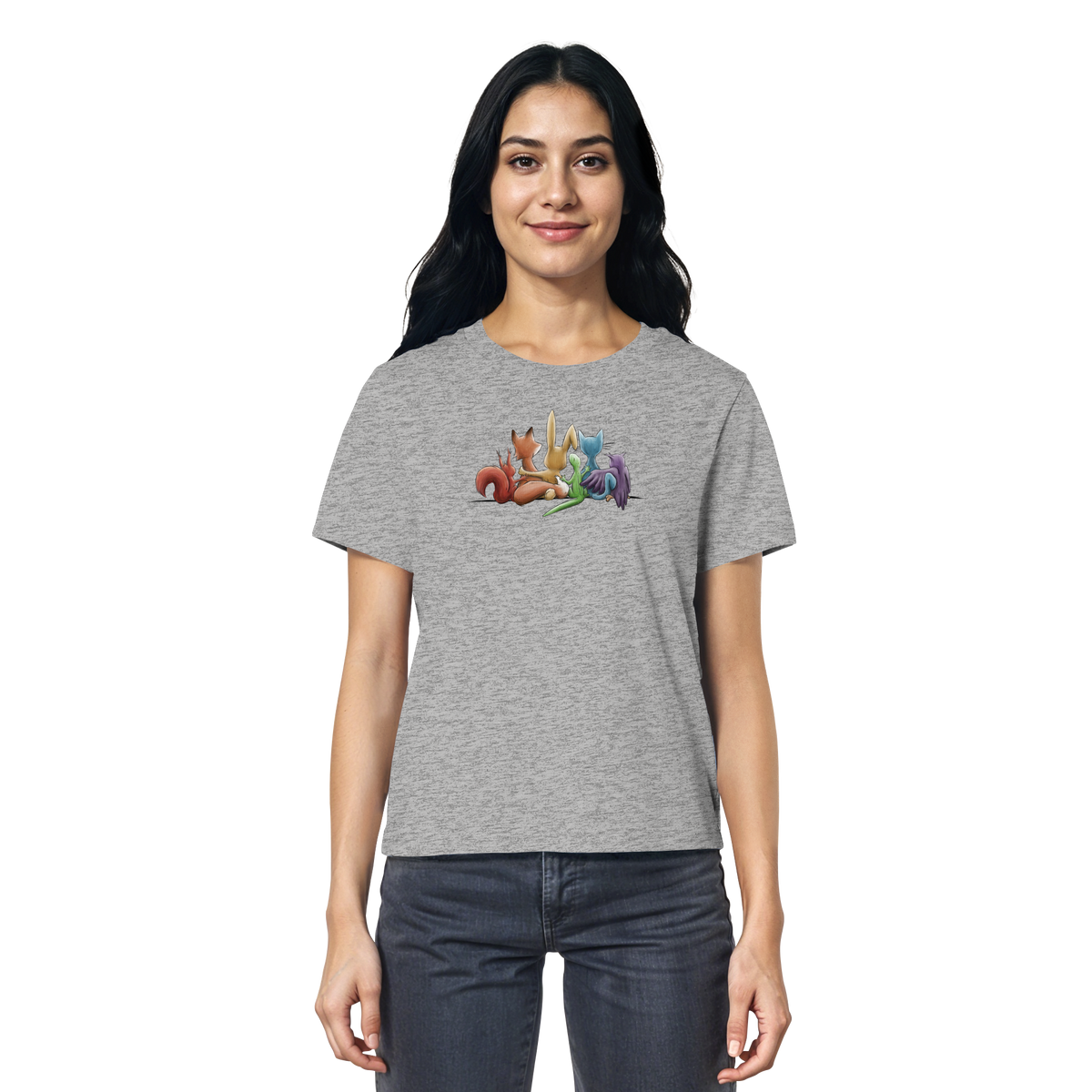 Regenbogen Tiere für Freundschaft, Toleranz und Vielfalt - Ladies Organic Shirt