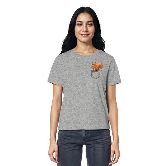 Lässiges Eichhörnchen In Tasche - Ladies Organic Shirt