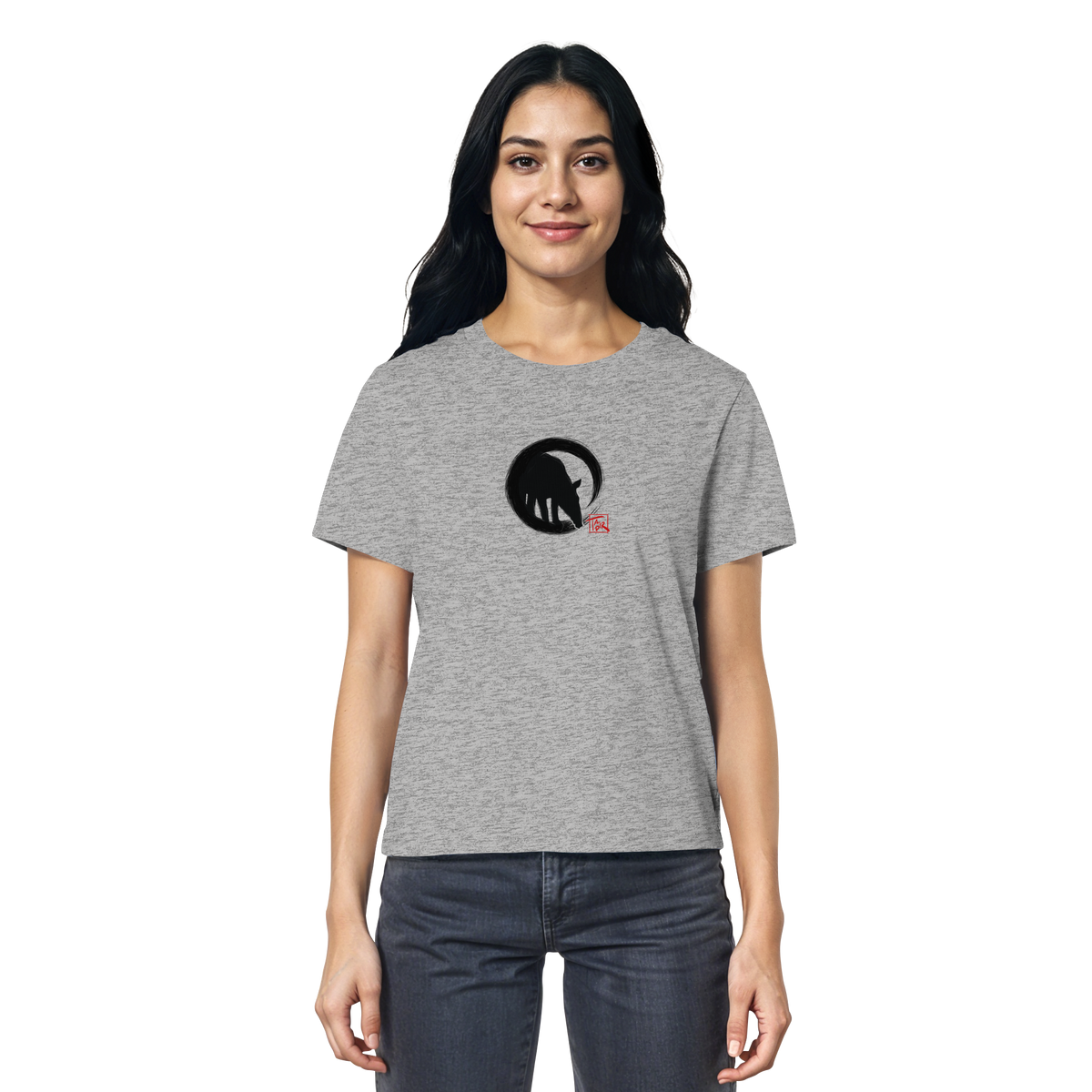 Zen Tapir im japanischen Enso Kreis - Ladies Organic Shirt