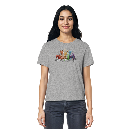 All Colors Matter! Regenbogen Tiere für Vielfalt - Ladies Organic Shirt