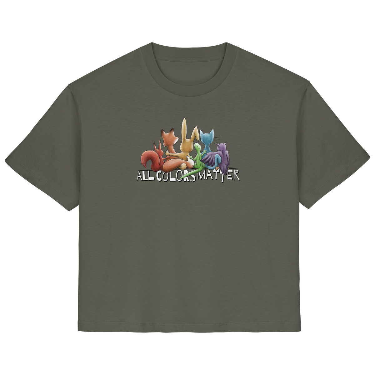 All Colors Matter! Regenbogen Tiere für Vielfalt - Ladies Organic Shirt