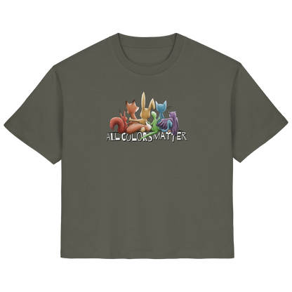 All Colors Matter! Regenbogen Tiere für Vielfalt - Ladies Organic Shirt