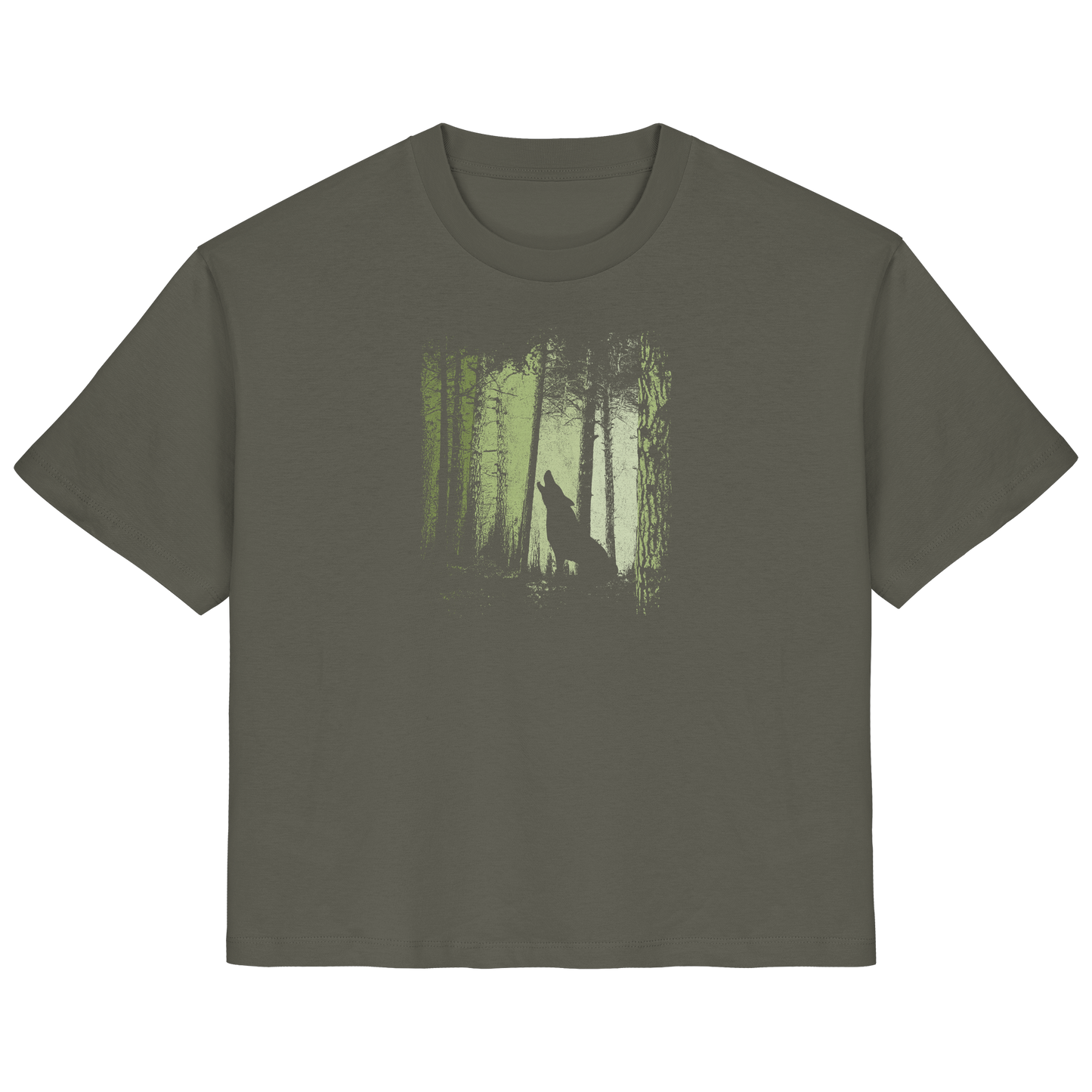 Einsamer Wolf im Zwielicht Wald  - Ladies Organic Shirt