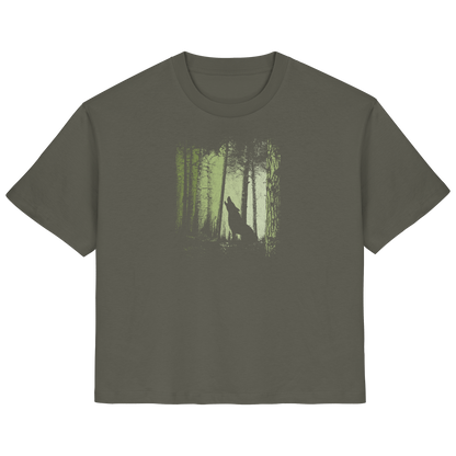 Einsamer Wolf im Zwielicht Wald  - Ladies Organic Shirt