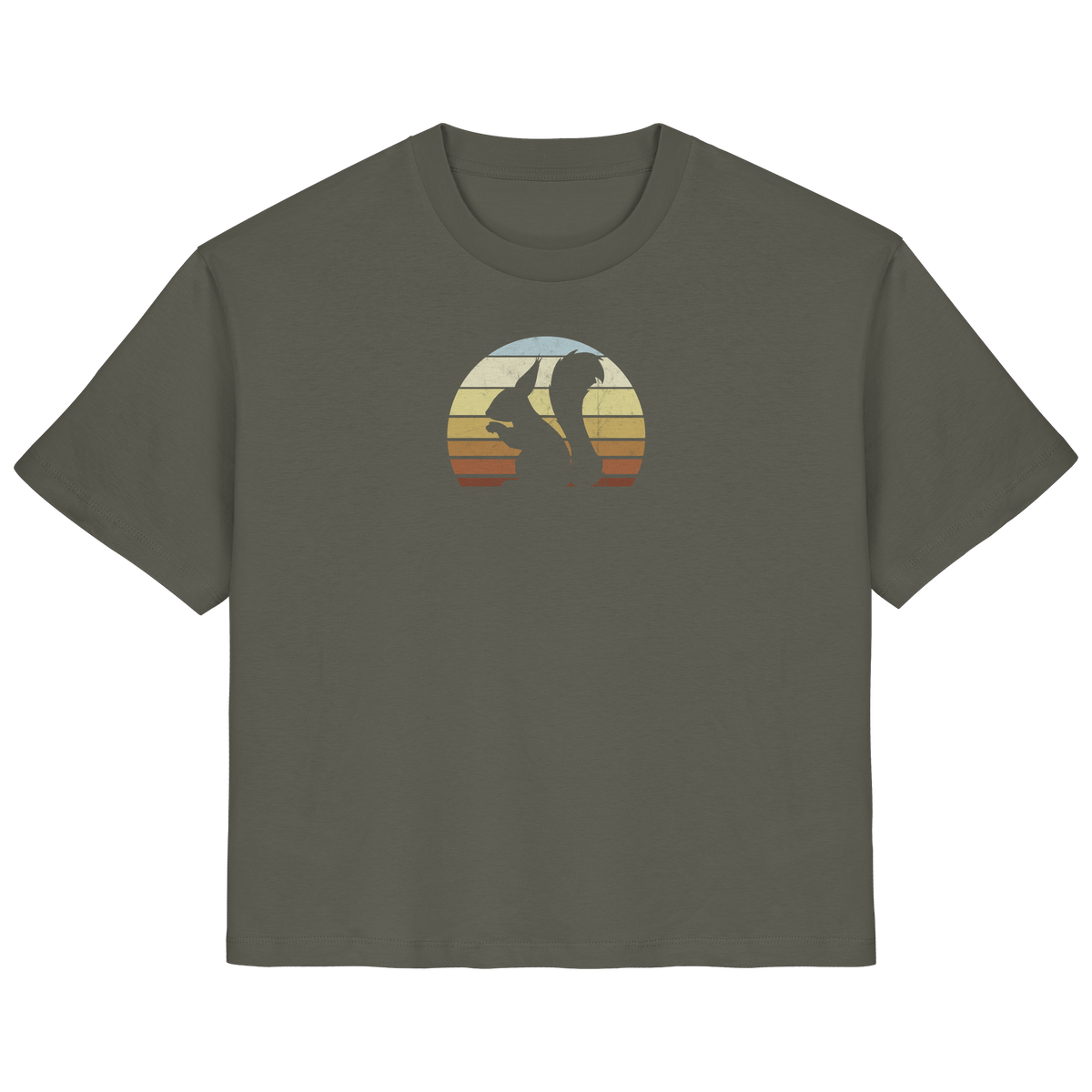 Retro Eichhörnchen Silhouette - Ladies Organic Shirt