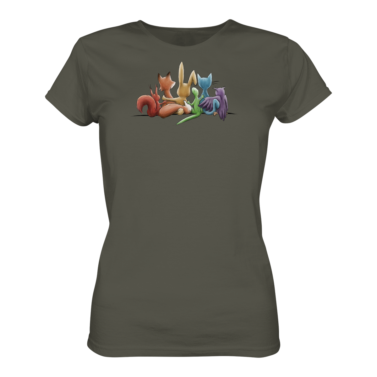 Regenbogen Tiere für Freundschaft, Toleranz und Vielfalt - Ladies Organic Shirt