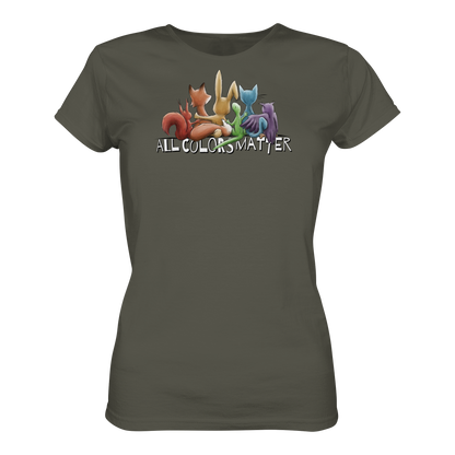 All Colors Matter! Regenbogen Tiere für Vielfalt - Ladies Organic Shirt