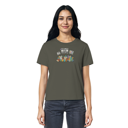 Demo-Katzen gegen Faschismus und für Vielfalt - Ladies Organic Shirt