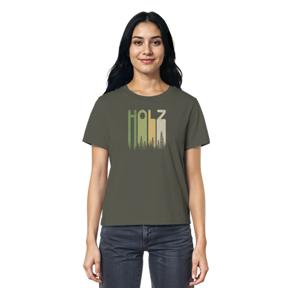 Holz Retro Wald Schriftzug - Ladies Organic Shirt