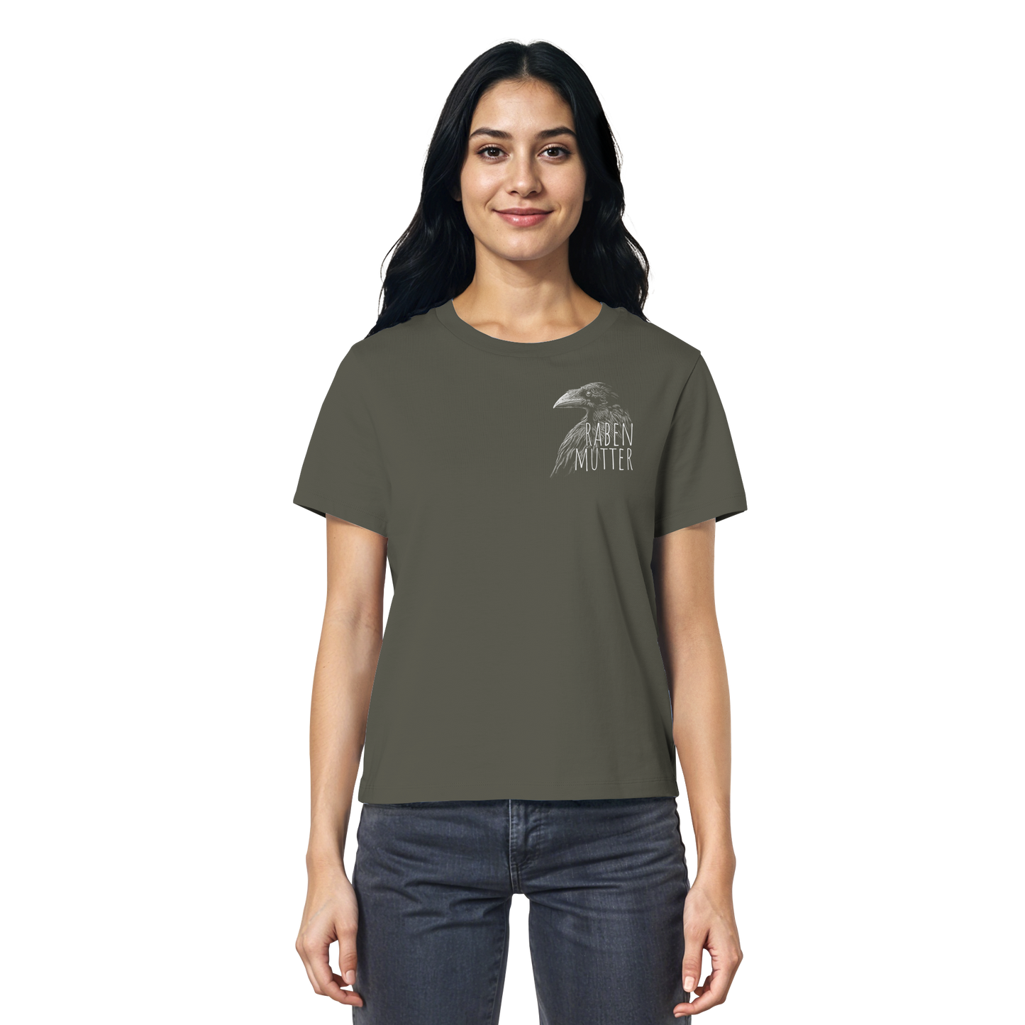 Rabenmutter schwarze Krähe Rabe - Ladies Organic Shirt
