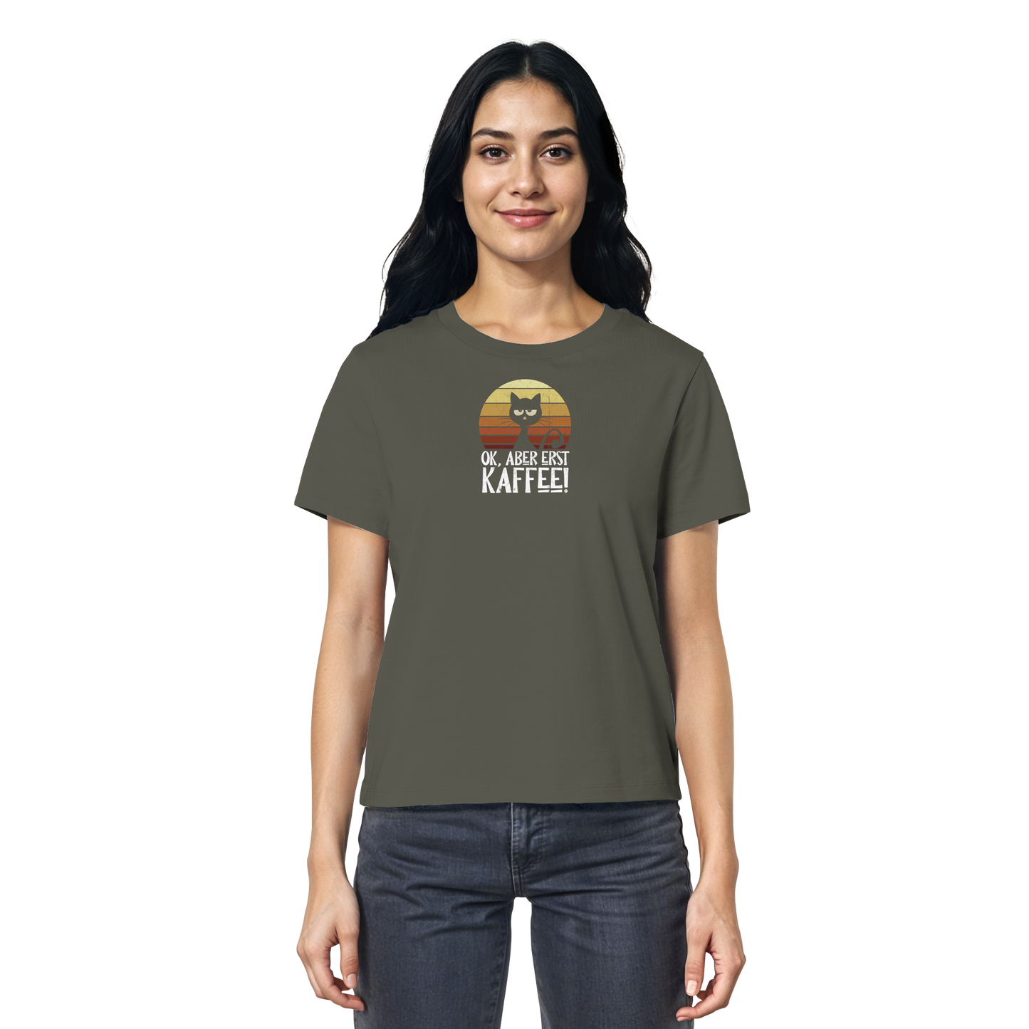 Ok, aber erst Kaffee | launische Katze - Ladies Organic Shirt