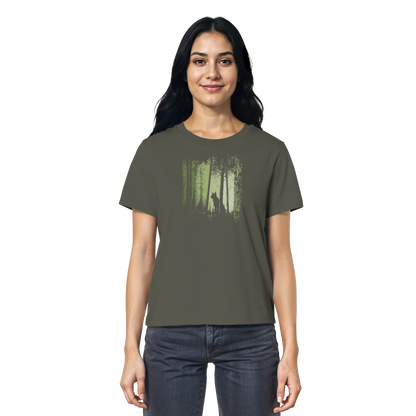 Luchs Wildkatze im Zwielicht Wald - Ladies Organic Shirt