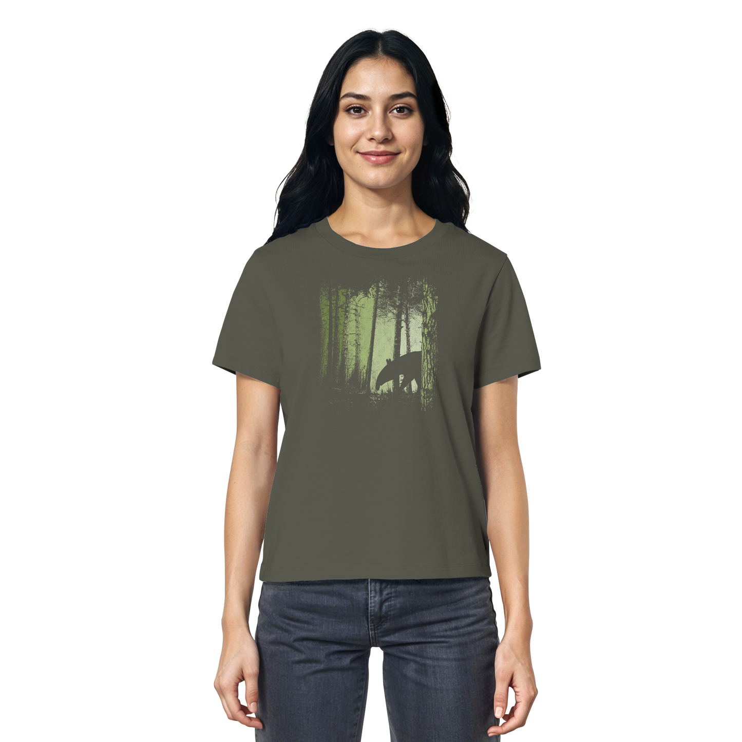 Lässiger Tapir im Zwielicht Wald - Ladies Organic Shirt