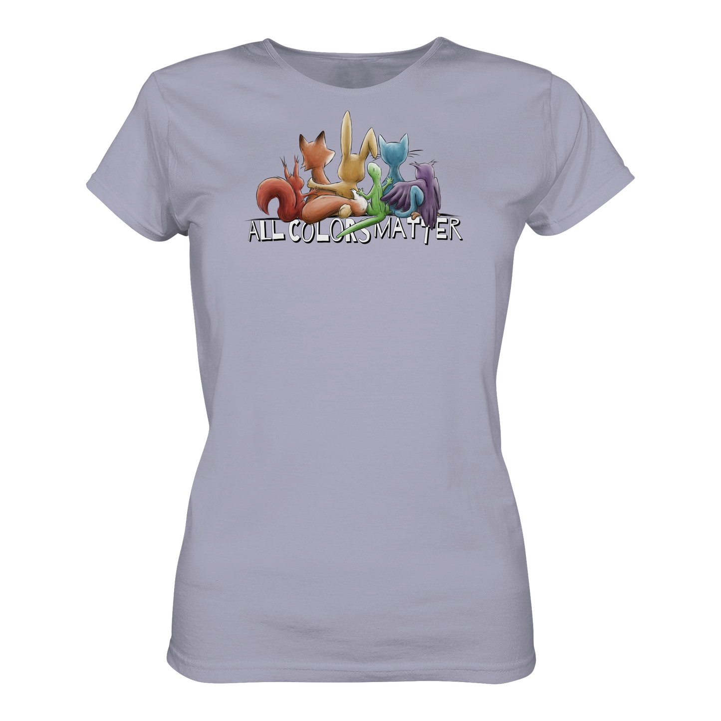 All Colors Matter! Regenbogen Tiere für Vielfalt - Ladies Organic Shirt