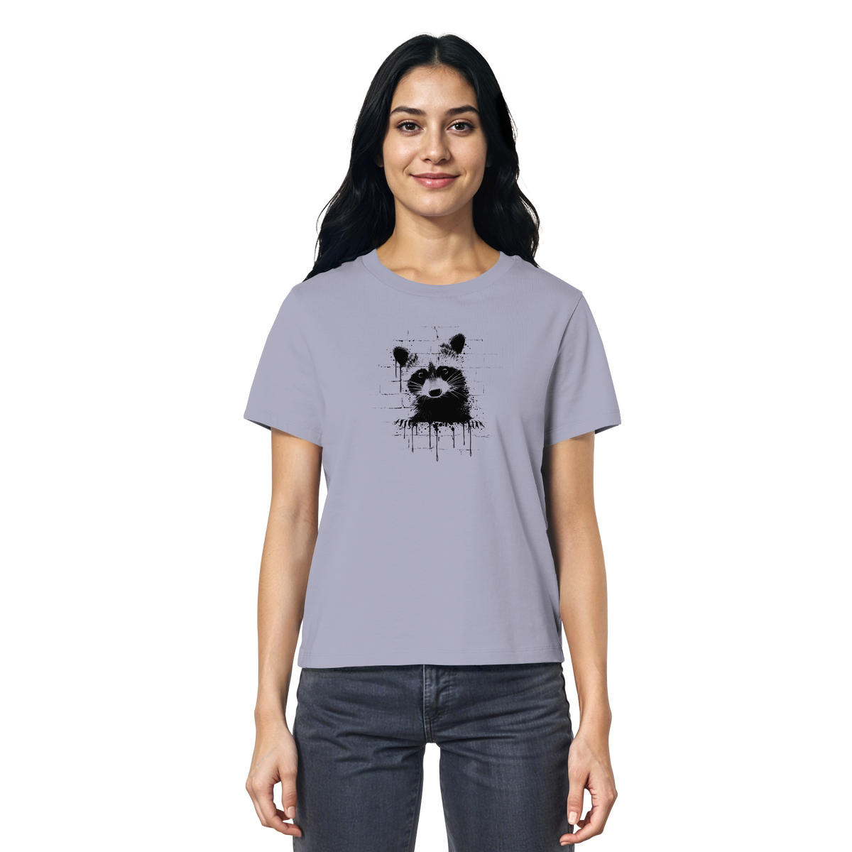 Funky Street Art Waschbär - Ladies Organic Shirt