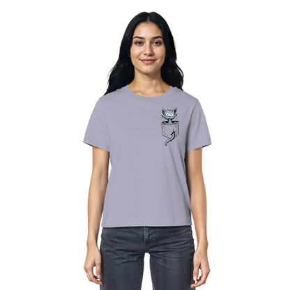 Verrückte Katze in Deiner Brust-Tasche - Ladies Organic Shirt