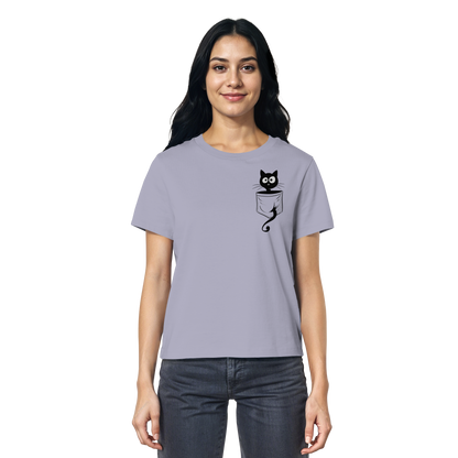 Schwarze Katze in der Tasche - Ladies Organic Shirt