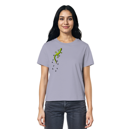 Kletternder Gecko mit Spuren - Ladies Organic Shirt