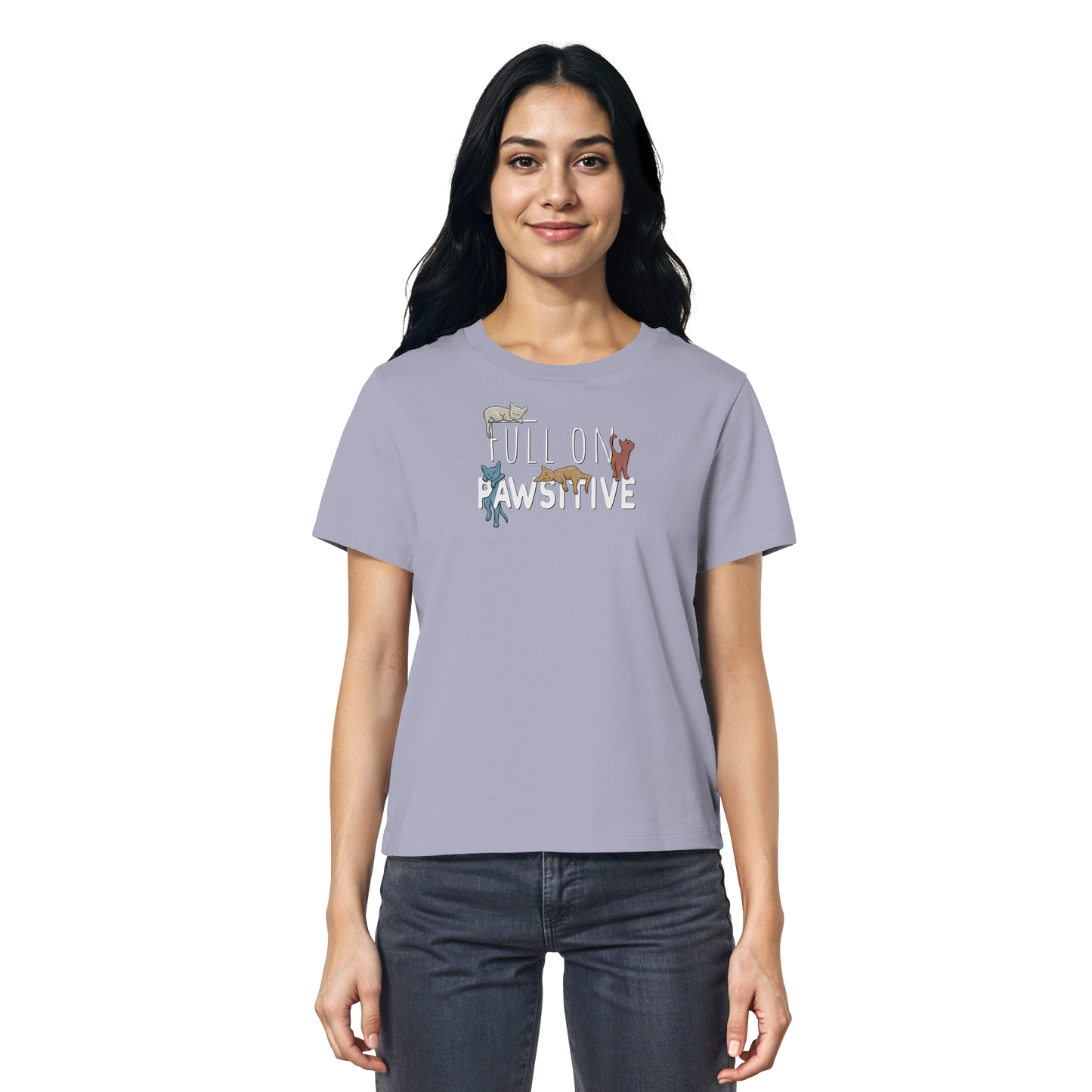 Full On Pawsitive! Gechillte Katzen - Ladies Organic Shirt