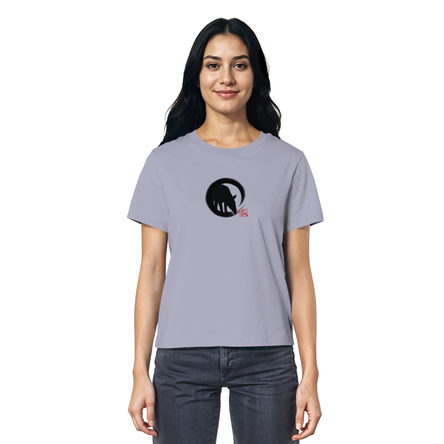 Zen Tapir im japanischen Enso Kreis - Ladies Organic Shirt