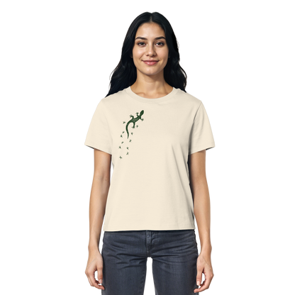 Gecko Eidechse Silhouette dunkel - Ladies Organic Shirt