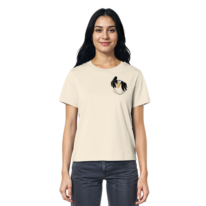 Kleiner Rabe | schwarze Krähe In Tasche - Ladies Organic Shirt
