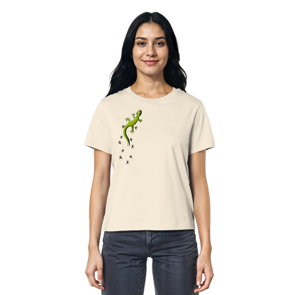 Kletternder Gecko mit Spuren - Ladies Organic Shirt