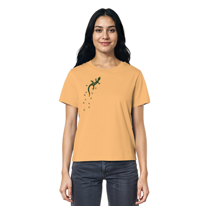 Gecko Eidechse Silhouette dunkel - Ladies Organic Shirt