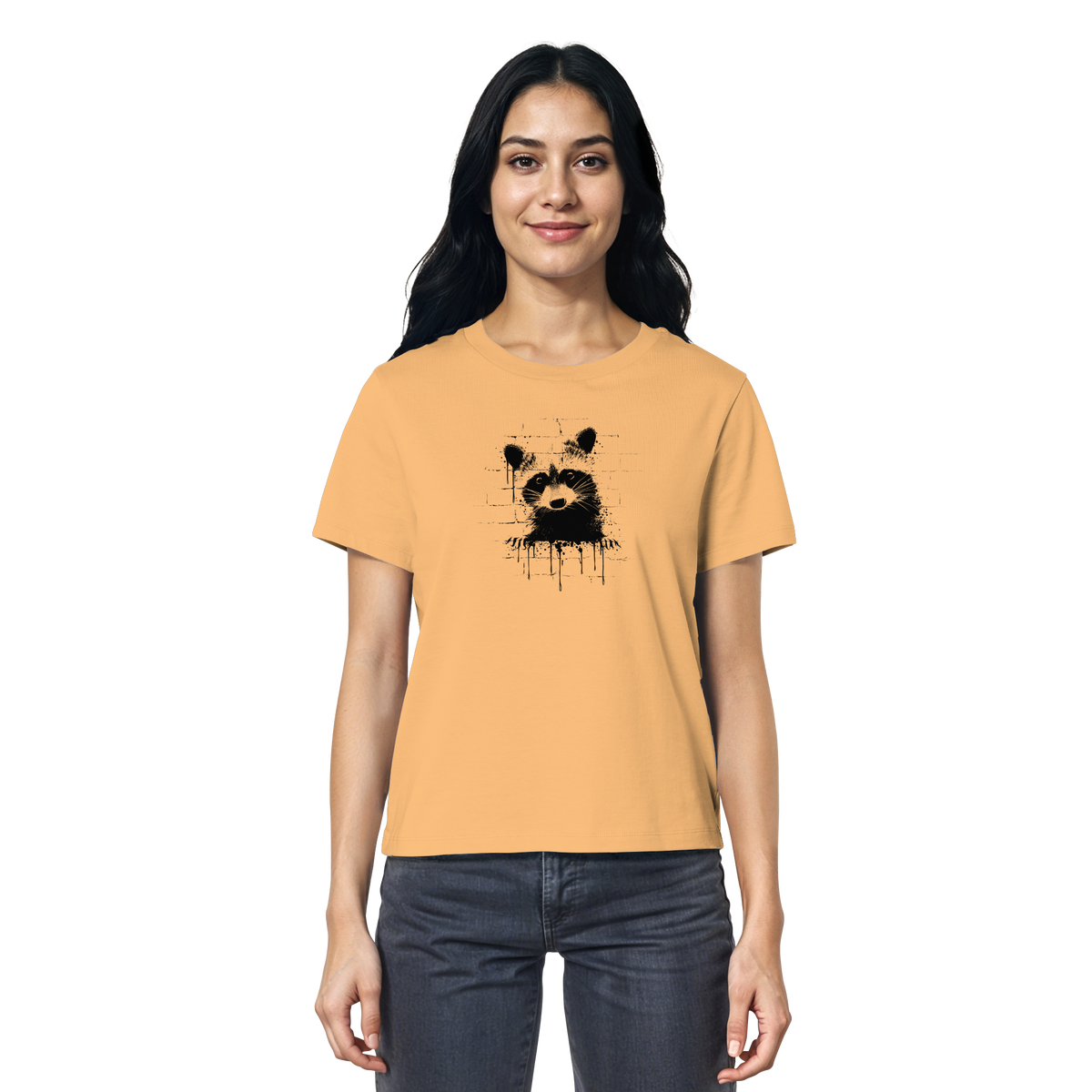 Funky Street Art Waschbär - Ladies Organic Shirt