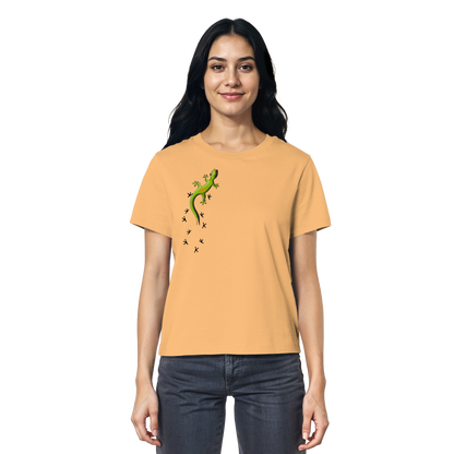 Kletternder Gecko mit Spuren - Ladies Organic Shirt