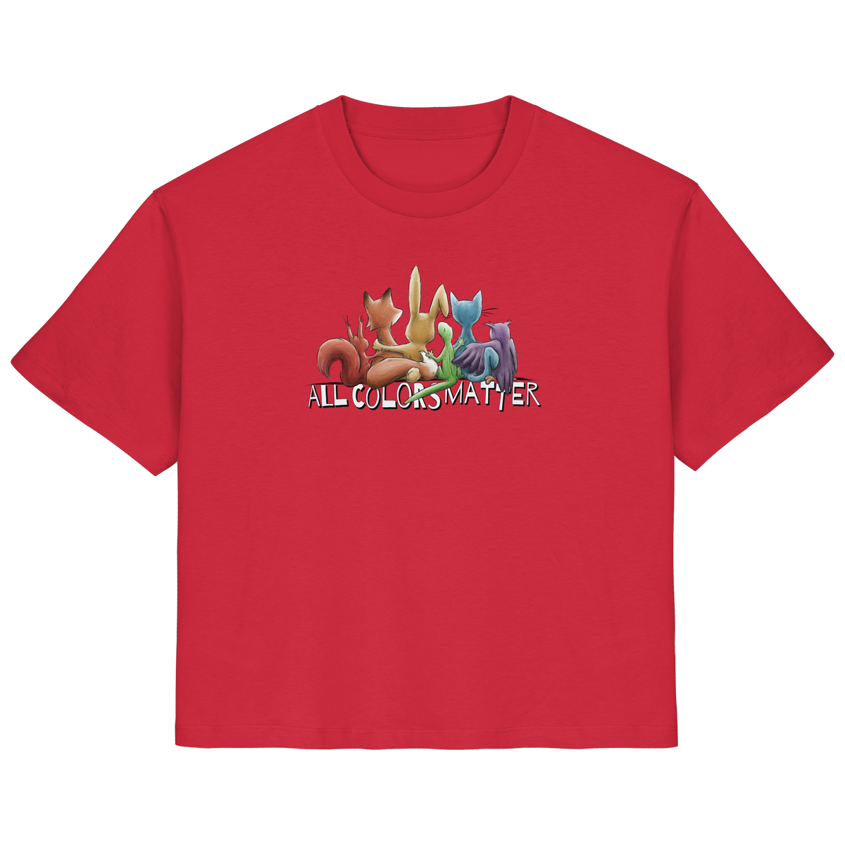 All Colors Matter! Regenbogen Tiere für Vielfalt - Ladies Organic Shirt