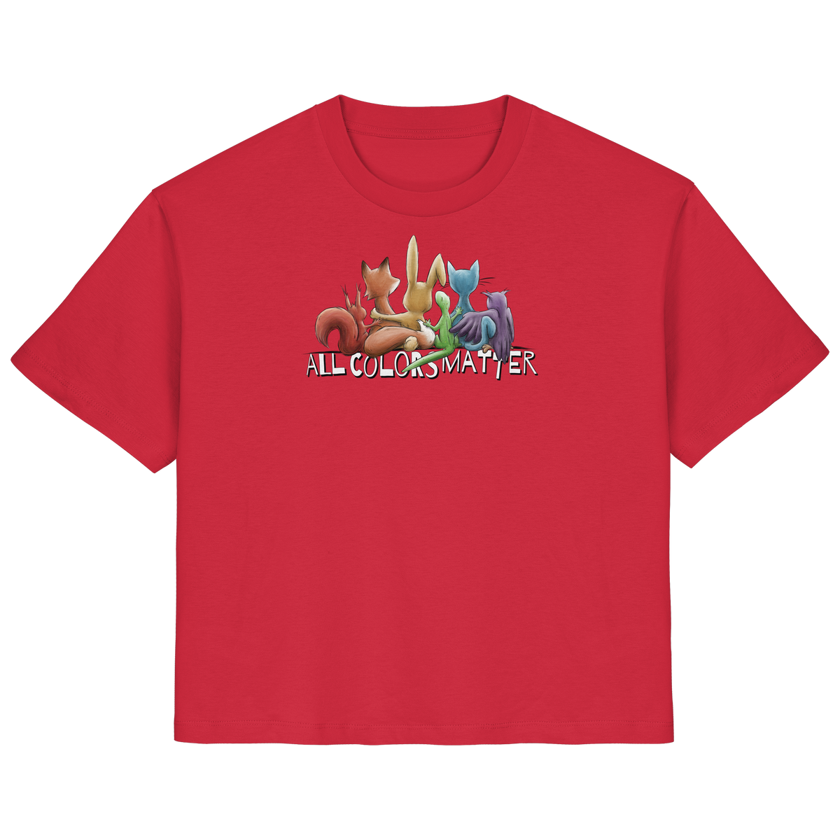 All Colors Matter! Regenbogen Tiere für Vielfalt - Ladies Organic Shirt