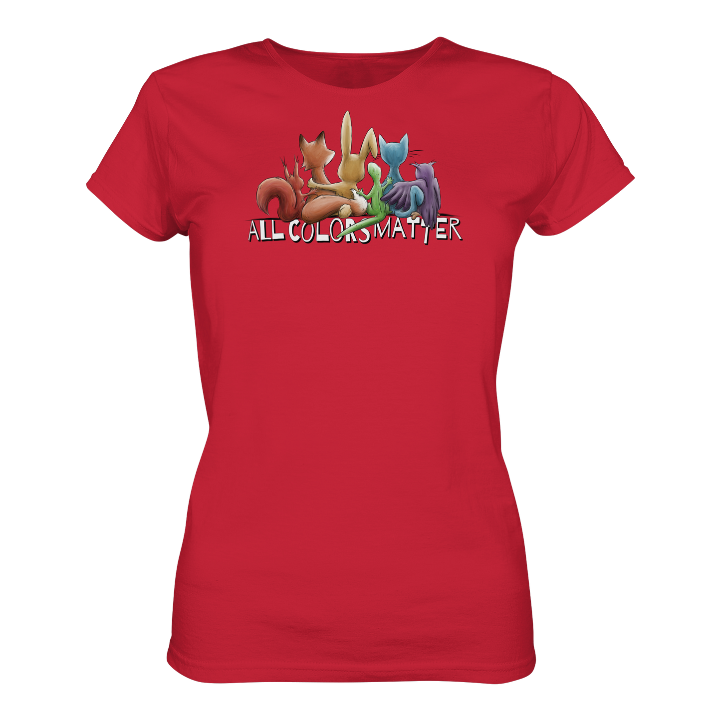 All Colors Matter! Regenbogen Tiere für Vielfalt - Ladies Organic Shirt