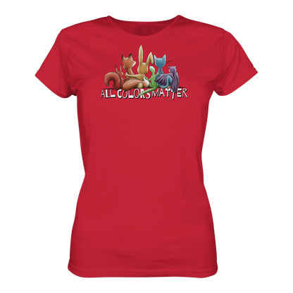 All Colors Matter! Regenbogen Tiere für Vielfalt - Ladies Organic Shirt