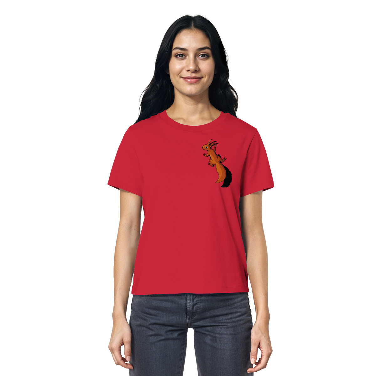 Süßes Eichhörnchen klettert - Ladies Organic Shirt