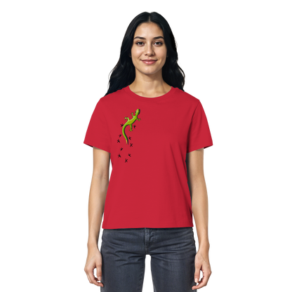Kletternder Gecko mit Spuren - Ladies Organic Shirt